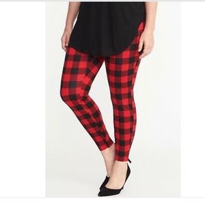 Old Navy Stevie Red Plaid Mid Rise Pants